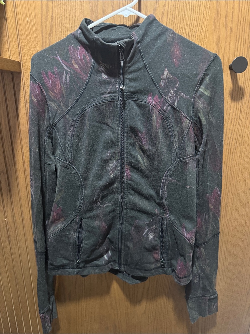 lululemon athletica Black Jacket with Purple Floral Accents